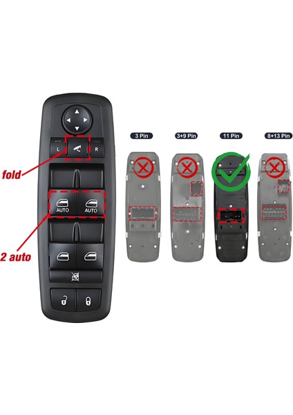 2011-2013 Dodge Durango Jeep Grand Cherokee Için 68030826AC, Elektrikli Ana Pencere Anahtarı Kontrol Düğmesi (Yurt Dışından) fırsatları