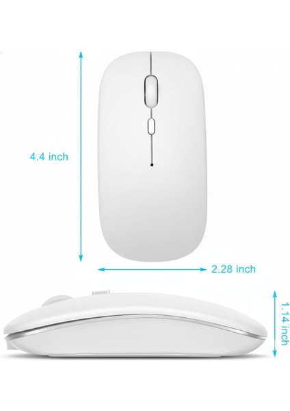 Şarjlı Bluetooth + 2.4ghz Kablosuz Mouse | Laptop, Mac, iPad ve Android Tablet Için – Siyah modelleri