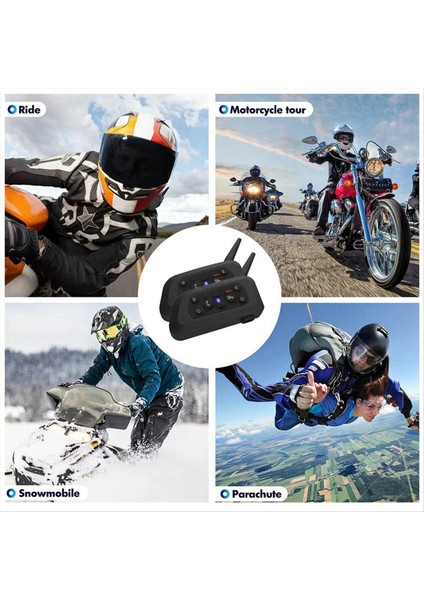 V6 Pro 800M Motosiklet Bluetooth Kask Kulaklık Interkom Motosiklet 6 Riders Bt Kablosuz Su Geçirmez Interkom (Yurt Dışından) indirimleri