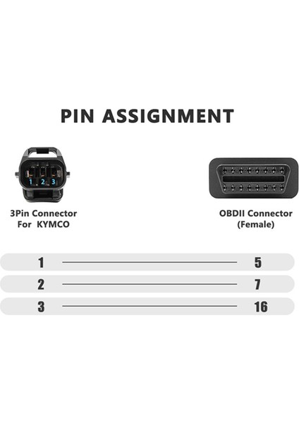 3 Ila 16 Pin Motosiklet Obd Adaptörleri Obd2 Teşhis Kablosu Uzatma Konnektörleri Kymco Motosiklet Aksesuarları (Yurt Dışından) fiyatları