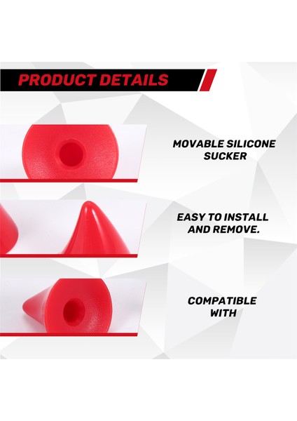 Motosiklet Kaskı Köşe Korna Dekorasyon Aksesuarları Esnek Vantuzlu Yumuşak Korna Dekorasyon Başlıkları, Kırmızı (Yurt Dışından) indirimleri