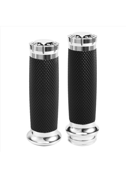 Motosiklet El Sapları 1 Inç 25MM Gidon Sapları Kauçuk Yol Kral Touring Bobber Cafe Racer Gümüş (Yurt Dışından) fiyatları