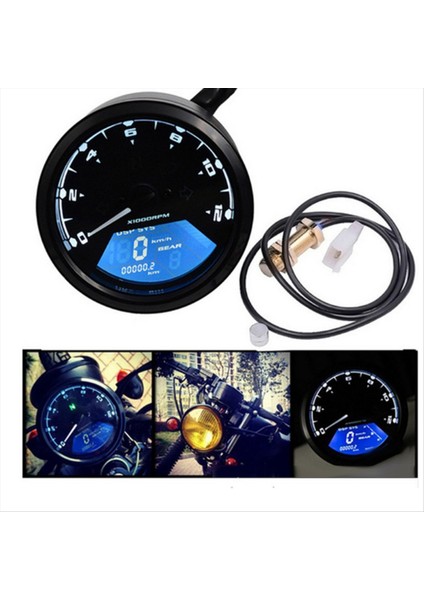 Motosiklet LCD Enstrüman Kilometre Sayacı Takometre Hız Göstergesi Dijital LCD Yağ Göstergesi Indüksiyon Sensörü ile (Yurt Dışından) fiyatları