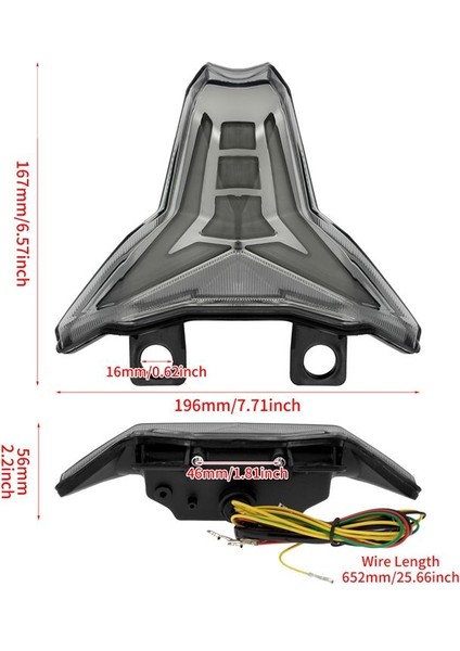 Motosiklet LED Arka Işıkları Arka Fren Lambası Dönüş Sinyalleri Meclisi Kawasaki ZX10R Ninja 2016-2018 Z1000 2014-18 (Yurt Dışından) fırsatları