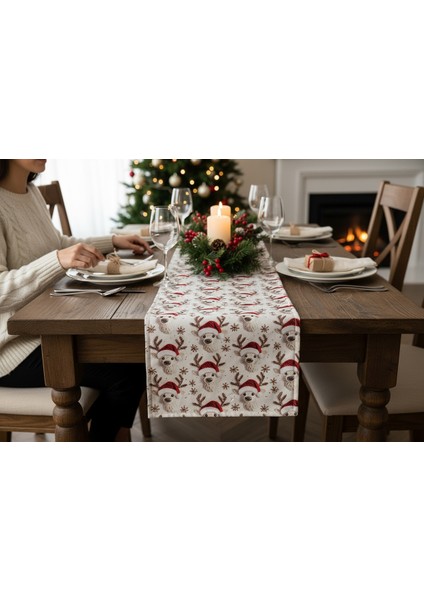 Yeni Yıl Runner, Yılbaşı Runner, Noel Baba Runner, Çam Ağacı Runner