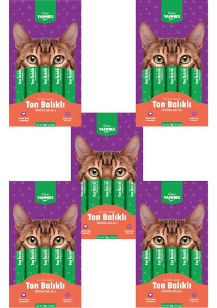 5X14 gr 5 Paket Ton Balıklı Morina Balıklı Sıvı Ödül Maması