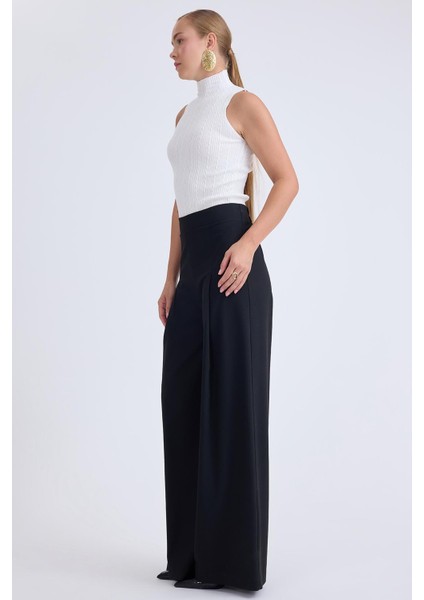 Beli Lastikli Pileli Geniş Paça Pantolon fiyatları