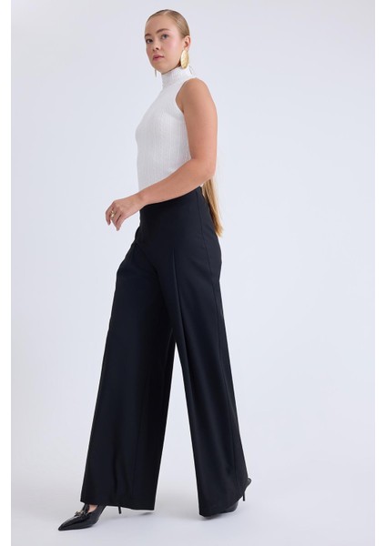 Beli Lastikli Pileli Geniş Paça Pantolon modelleri