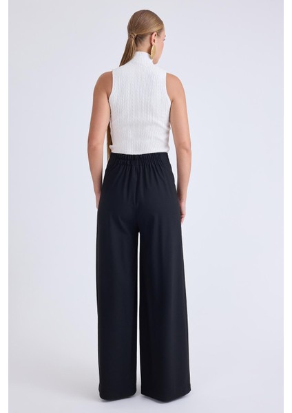 Beli Lastikli Pileli Geniş Paça Pantolon indirimleri