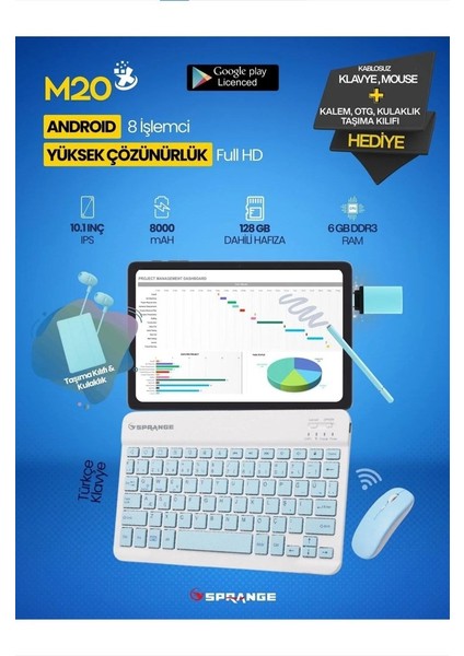 Multi All In One 10.1" IPS Ekran | 8 Çekirdek | 6gb - 128 GB | Wi-Fi | Google Lisanslı Tablet