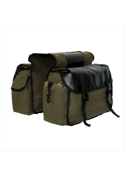 Motosiklet Bisiklet Büyük Kapasiteli Eyer Çantası Bisiklet Tuval Su Geçirmez Eyer Kutusu Yan Alet Çantası Arka Koltuk Çantası Ordu Yeşil (Yurt Dışından) fiyatları