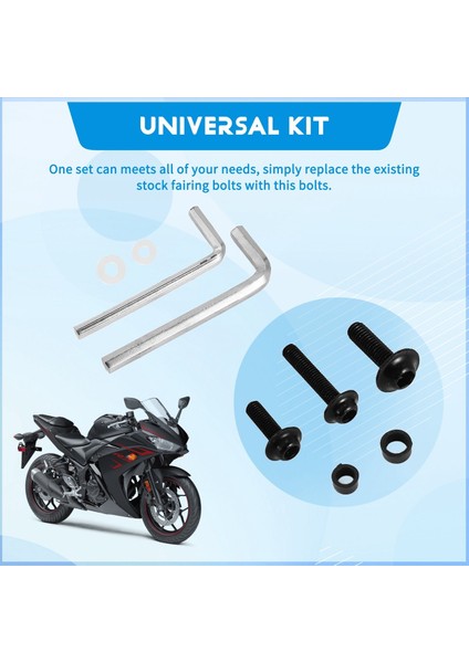 158 Adet Evrensel Motosiklet Kaporta Vidaları Somun Seti Moto Vücut Çalışması Cıvata Vida Yamaha Yzf R1 R6 R3 2004 - 2008 (Siyah) (Yurt Dışından) indirimleri