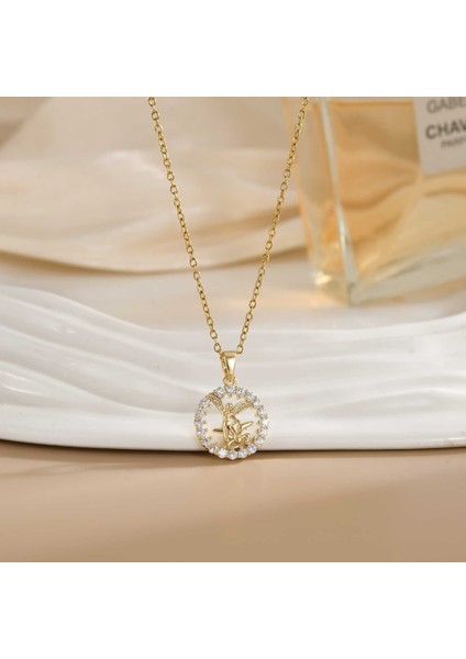 Yeni Titanyum Çelik Köprücük Kemiği Zinciri Dönen Kolye Kolye Kadın Yüz Aksesuarlı (Yurt Dışından)