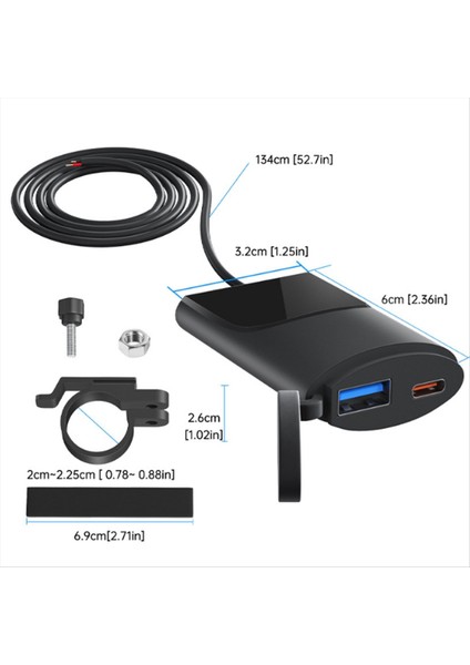 USB Hızlı Şarj Cihazı Su Geçirmez Soket 12V Motosiklet C Tipi Çağrı Telefon Bağlantı Noktası Güç Çıkışı Mobil Şarj Cihazları (Yurt Dışından) modelleri