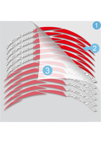 Yeni Lastik Modifikasyon Motosiklet Jant Çıkartmaları Yansıtıcı Çıkartmalar Honda Pcx 125 Için PCX125 2018 2019 Kırmızı (Yurt Dışından) modelleri