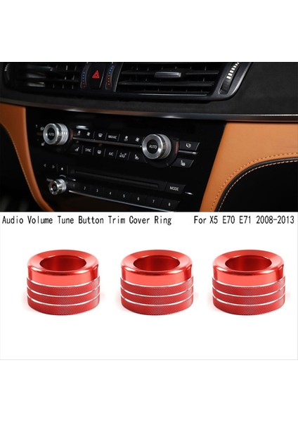 Bmw X5 E70 E71 2008-2013 Kırmızı Için Kırmızı Klima Düğmesi Ses Hacmi Ayarlanması Düğmesi Trim Kapak Halkası (Yurt Dışından) indirimleri