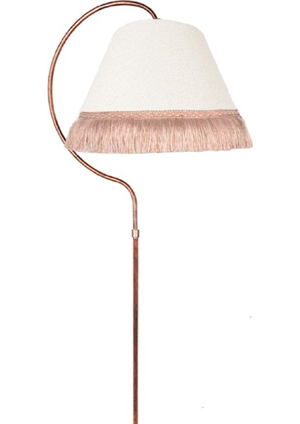 Lambader Çise Elips Siyah Bakır Patina Abajur Krem Püskül Pembe fiyatları