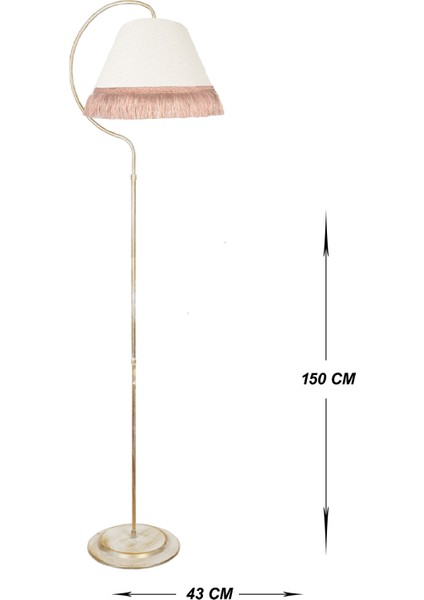 Lambader Çise Elips Krem Sarı Patina Abajur Krem Püskül Pembe fiyatları