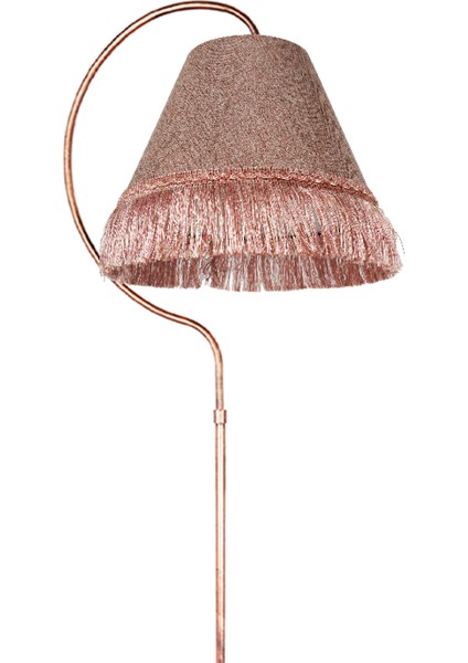 Aydınlatma Lambader Çise Elips Siyah Bakır Patine Abajur Gül Kurusu Püskül Pembe modelleri