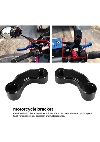 Motosiklet Ayna Yükseltici Uzatma Braketi Adaptörü Için Bmw R1200GS Lc/adv 13-18 R Nınet / R1200R Premium Cnc Alüminyum Alaşım Siyah (Yurt Dışından) fiyatları