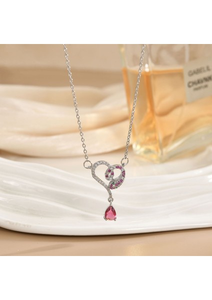 Yeni Titanyum Çelik Kolye Kadın Mizaç Mikro-Set Zirkonya Kişilik Kıdemli Köprücük Kemiği Duygusu Zincir Takı (Yurt Dışından)