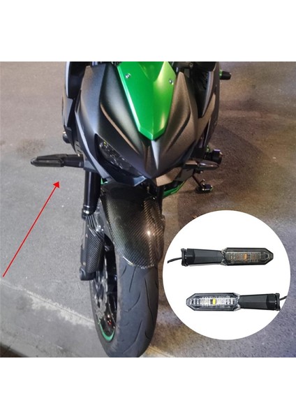Motosiklet LED Ön ve Arka Dönüş Sinyal Işığı Kawasakı Z650 Z900 Z1000SX NINJA400 650 Gösterge Işığı Siyah (Yurt Dışından) modelleri