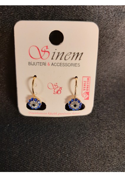 Mryart Nazar Taşlı Klipsi Küpe