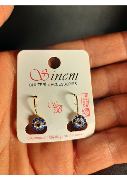 Mryart Nazar Taşlı Klipsi Küpe modelleri