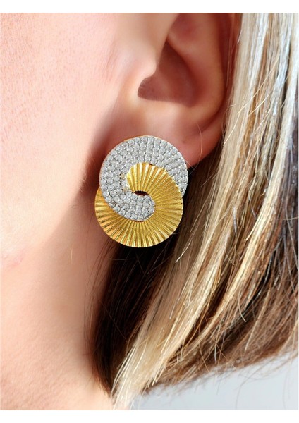 Zirkon Taşlı Damla Küpe