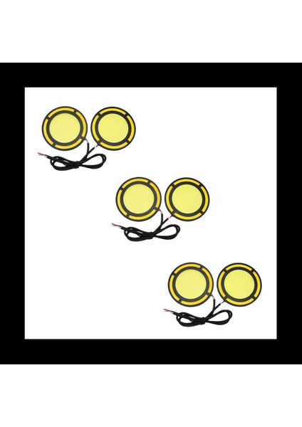 6pcs Araç Sarı+Beyaz Kobu LED Gün Işığı Ampul Drl Lamba Gündüz Sis Işığı (Yurt Dışından)