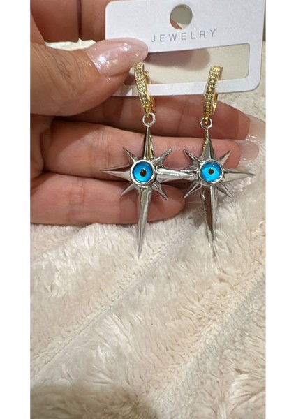 Mavi Mineli Zirkon Küpe