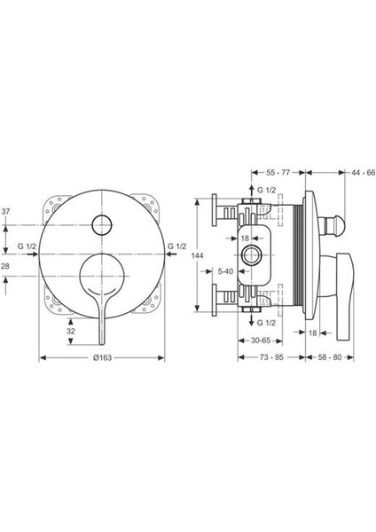 Ideal Melange Ankastre Banyo Bataryası - A4720AA- fiyatları
