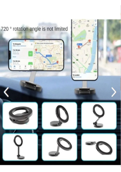 Torpidoya Cama Yapışan Araç Telefon Tutacağı 360 Drc. Jelli Yapışan Mıknatıslı Araç Tutucu Mavi Meta