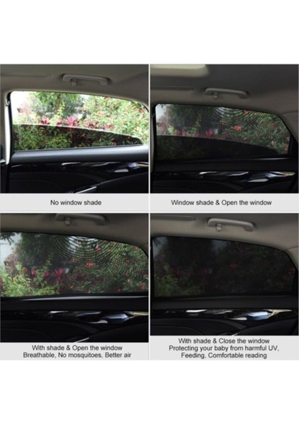 2 Adet Oto Yan Cam Perdesi Araba Arka Güneşlik Araç Anne Bebek Çocuk Perde