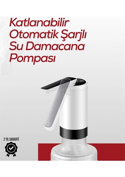 Bfs 8000 Mah USB Şarjlı Su Pompası | Tek Tuşla Başlat/durdur | Cam Damacana Uyumlu | Enerji Tasarruflu 4W Güç