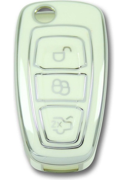 Tpu Hyundai Sustalı Anahtar Kumanda Kılıfı Bagaj Butonu Altta (Metalik Antrasit Gri)