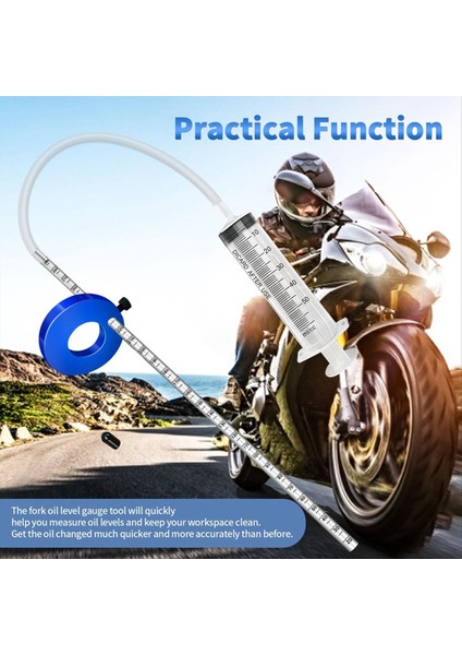 Ayarlanabilir Çatal Yağ Seviyesi Ölçüm Göstergesi Aracı Motosiklet, Istikrarlı Şekil C Ayarlayıcı, 300MM Işaretleri, 60ML Kapasiteli (Yurt Dışından) modelleri