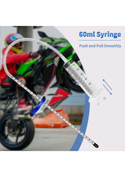 Ayarlanabilir Çatal Yağ Seviyesi Ölçüm Göstergesi Aracı Motosiklet, Istikrarlı Şekil C Ayarlayıcı, 300MM Işaretleri, 60ML Kapasiteli (Yurt Dışından) fırsatları