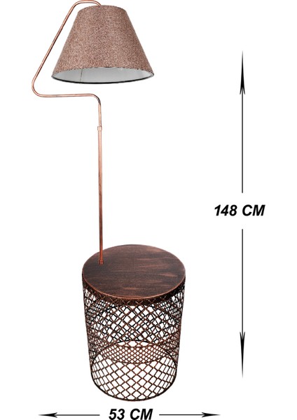 Lambader Rose Sehpalı Üçgen Siyah Bakır Patine Gülkurusu Şapka