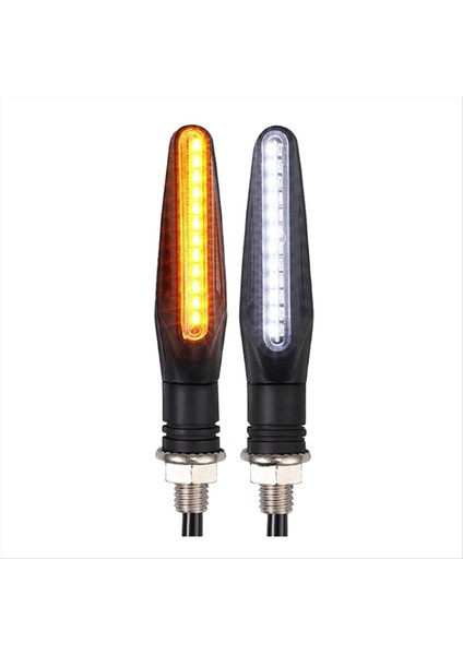 24LED Motosiklet Dönüş Sinyal Işıkları Beyaz Amber Dinamik Göstergeler Ön Arka Flaşör Flaşör Işık Motosiklet Için (Yurt Dışından)