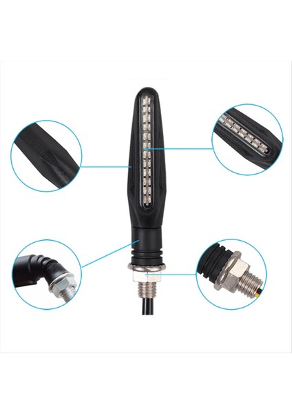 24LED Motosiklet Dönüş Sinyal Işıkları Beyaz Amber Dinamik Göstergeler Ön Arka Flaşör Flaşör Işık Motosiklet Için (Yurt Dışından) fırsatları