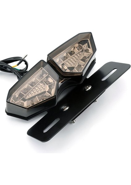 Motosiklet Için Yeni Kuyruk Lambası Tüm Arazi Plaj Bisikleti 12V LED Büyük Kelebek Lisans Fren Lambası Duman Gri Lensler (Yurt Dışından)