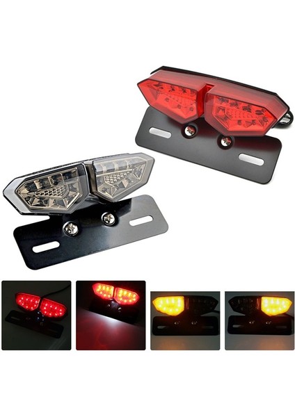 Motosiklet Için Yeni Kuyruk Lambası Tüm Arazi Plaj Bisikleti 12V LED Büyük Kelebek Lisans Fren Lambası Duman Gri Lensler (Yurt Dışından) modelleri