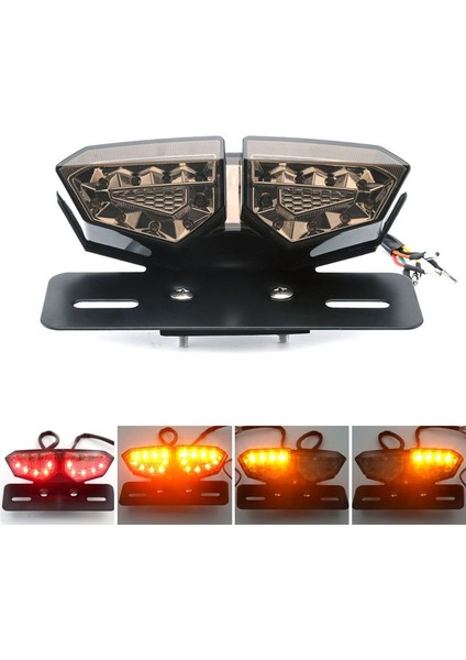 Motosiklet Için Yeni Kuyruk Lambası Tüm Arazi Plaj Bisikleti 12V LED Büyük Kelebek Lisans Fren Lambası Duman Gri Lensler (Yurt Dışından) fırsatları