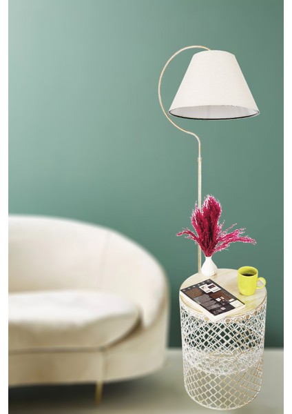 Lambader Gold Sehpalı Üçgen Krem Sarı Patine Krem Şapka