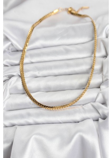Zarif Boyunlar İçin Golden Çelik Zincir Stil Kadın Kolye