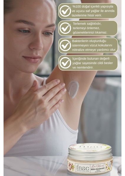 %100 Doğal İçerikli Ter Kokusu Önleyici Krem Deodorant|Alüminyumsuz Alkolsüz Doğal Deodorant|Kokusuz fırsatları