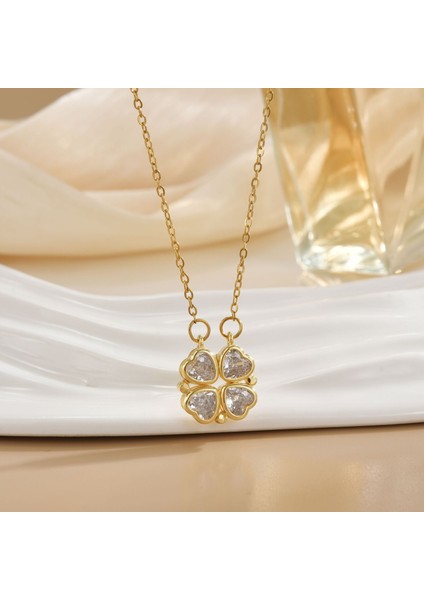 Yeni Kıdemli Işık Duygusu Lüks Mikro Set Zirkonya Bakır 18 Ayar Altın Kaplama Kolye Kolye Köprücük Kemiği Zinciri Takı ile Kadın Moda (Yurt Dışından)