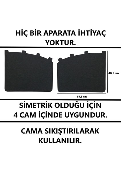 Oto Güneşlik Perde Yan Cam Güneş Önleyici Aksesuar Siyah Keçe Tüm Araçlar Için 2 Adet Tr fırsatları