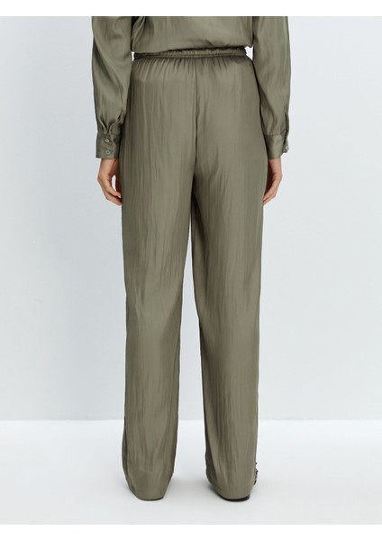 Yeni Sezon Beli Lastikli Saten Kadın Pantolon fırsatları